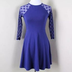 Express Women's Polka Dot Sleeve Fit & flare dress